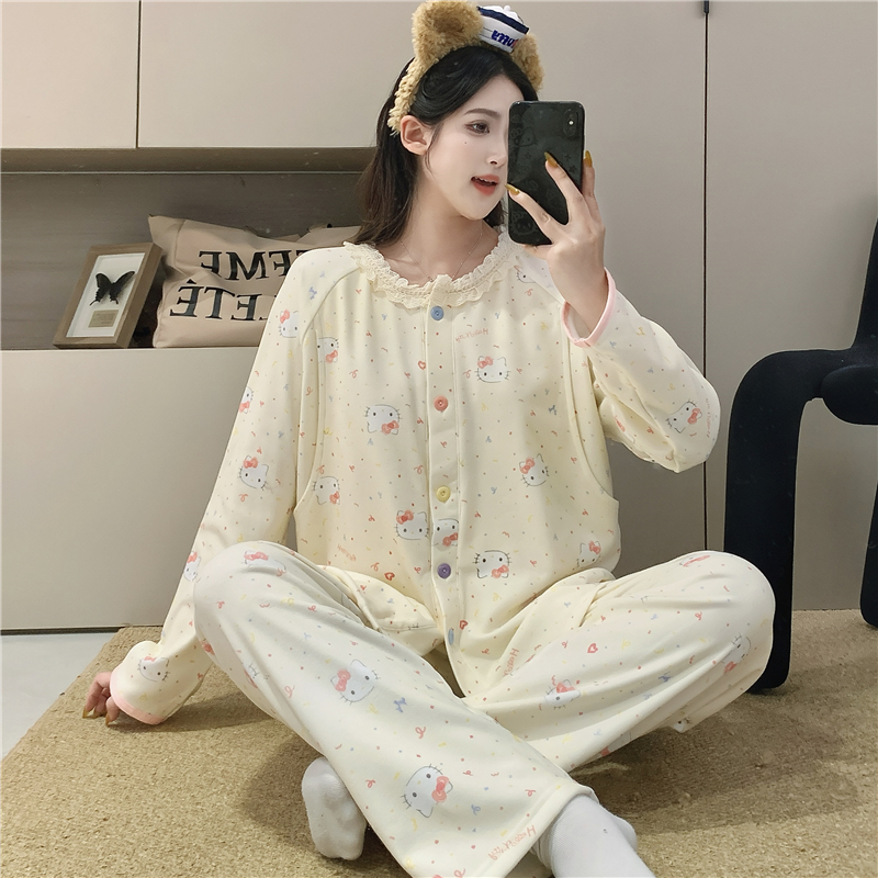 德绒月子服冬厚款产后加绒加厚