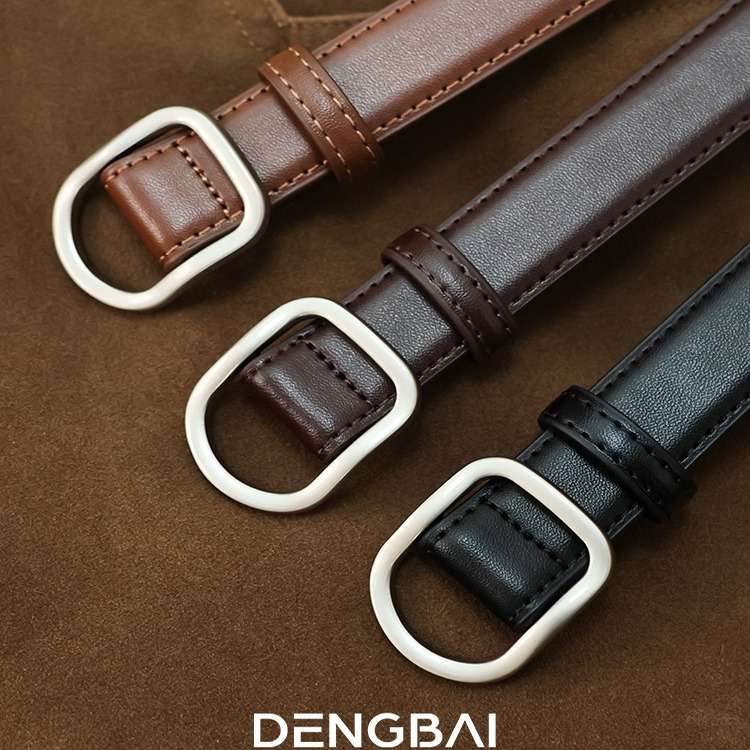 登白DENGBAI【新品推荐】牛皮腰带免打孔真皮腰带时尚女士皮带