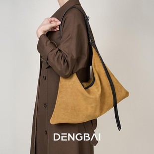 登白DENGBAI 『秋冬美拉德系列』磨砂牛皮托特包气质小众单肩斜跨