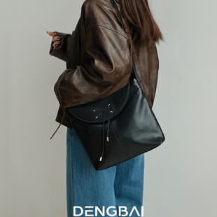 登白DENGBAI 【秋冬新款】植鞣牛皮单肩斜挎包包
