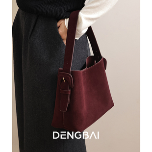 登白DENGBAI 美拉德复古秋冬单肩托特包 通勤百搭手提单肩斜挎包