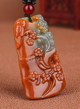天然正品云南黄龙玉竹节吊坠挂件节节高项链挂坠梅花女士毛衣链