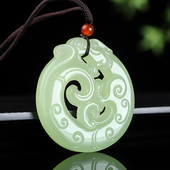 天然玉石新疆和田玉籽料玉龙吊坠龙年大吉生肖龙护身挂坠项链