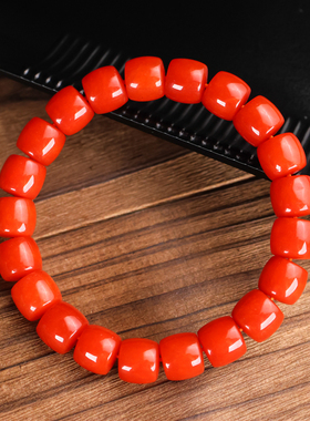 天然和田玉红玉苹果珠手链