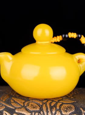 和田玉黄玉把把壶把玩件