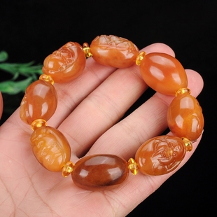 天然正品云南黄龙玉八仙玉手链男士女士玉石玉器手串手饰手镯