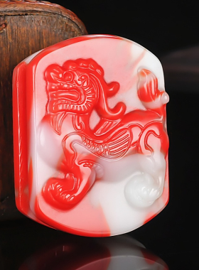 天然和田玉瑞兽麒麟皮带扣腰扣男款鸡血玉招财纳福貔貅腰佩腰挂