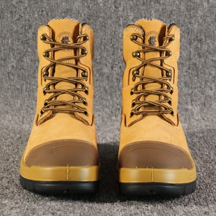 外贸磨砂头层黄牛皮实心厚底耐磨防滑抗静电工装劳保靴包钢头防砸