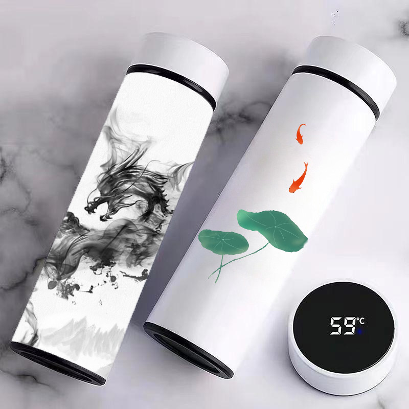 水杯中国风国潮保温杯学生男女便携智能显温不锈钢印logo礼物杯子,餐饮具,保冷/保温杯,淘宝优惠券,粉丝福利购,淘宝优惠卷