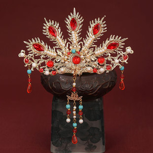 汉服头饰发簪发钗头冠明制唐宋宫廷头饰套装流苏步摇发饰簪子凤冠