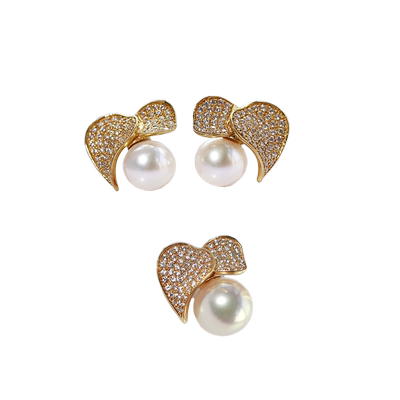 阿古屋耳环吊坠18k金海水珍珠