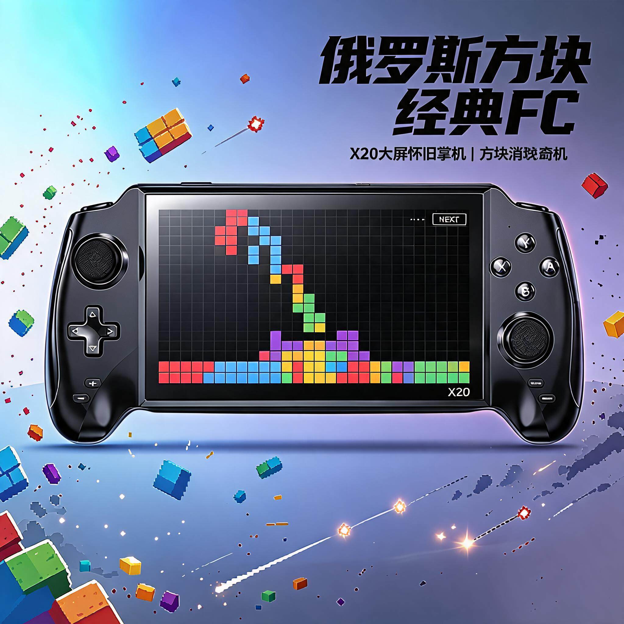 大屏7寸掌上游戏机怀旧FC俄罗斯方块街机多模拟器双摇杆掌机2026