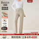 秋冬松紧腰显腿长宽松直筒裤 百斯盾官方女裤 官方休闲裤 不易起球