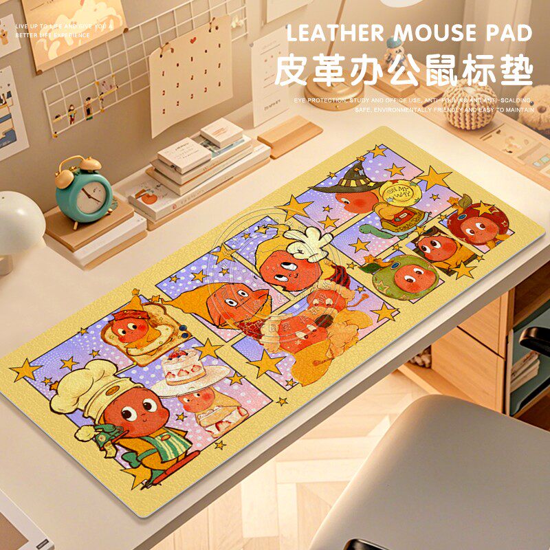 星星人卡通儿童护眼超大皮革桌垫宿舍耐脏防水可爱环保潮玩可定制