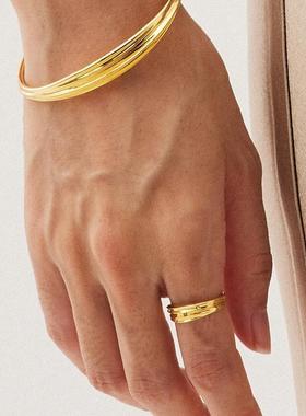 多野纯银镀18k手镯小众设计女