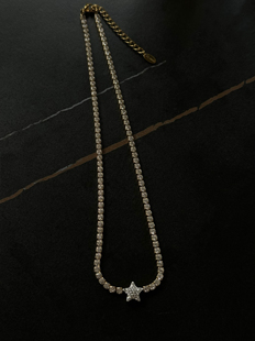 别的星 黄打屁复古百搭钛钢不掉色粗链金色系Y2K千禧韩风叠戴项链