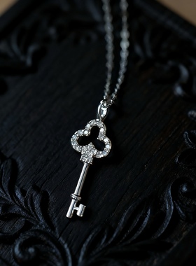 不蚀钥匙 黄打屁复古设计感简约小众爱心闪钻甜仙925银项链锁骨链