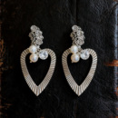 冷冽自由心 黄打屁原创设计复古小众爱心闪甜仙珍珠925银耳钉耳夹