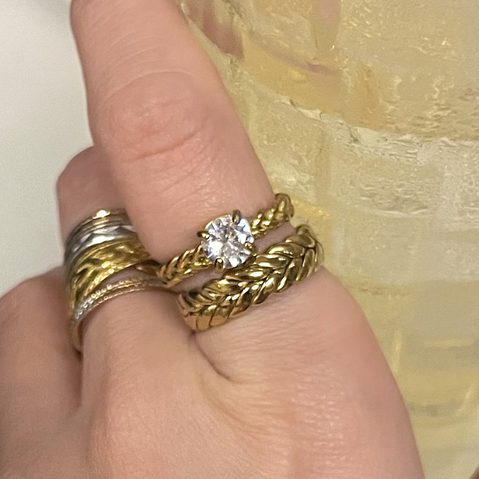 空事情 黄打屁原创设计闪美韩法式复古宫廷麦穗时髦ins风叠戴戒指