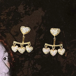 摇摇晃晃 黄打屁设计小众甜美韩复古法式精致闪仙925耳钉耳夹蚊香