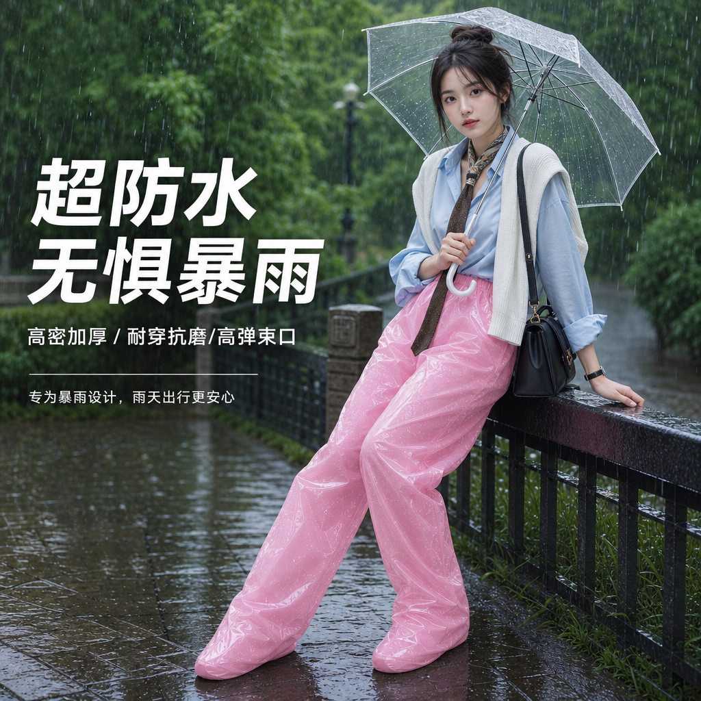 一次性包脚加厚防暴雨女雨裤图片