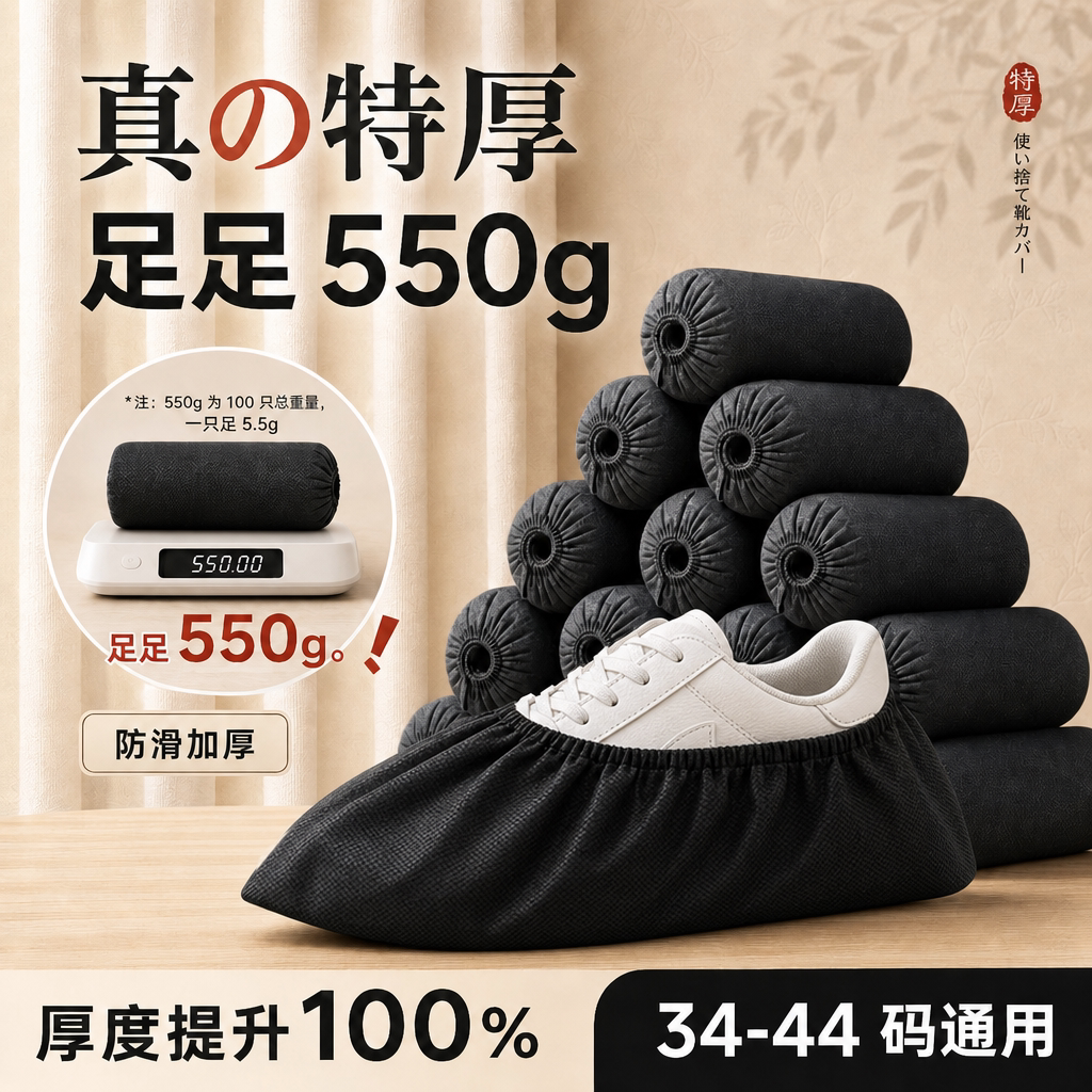 一次性加厚耐磨防滑鞋套可复用图片