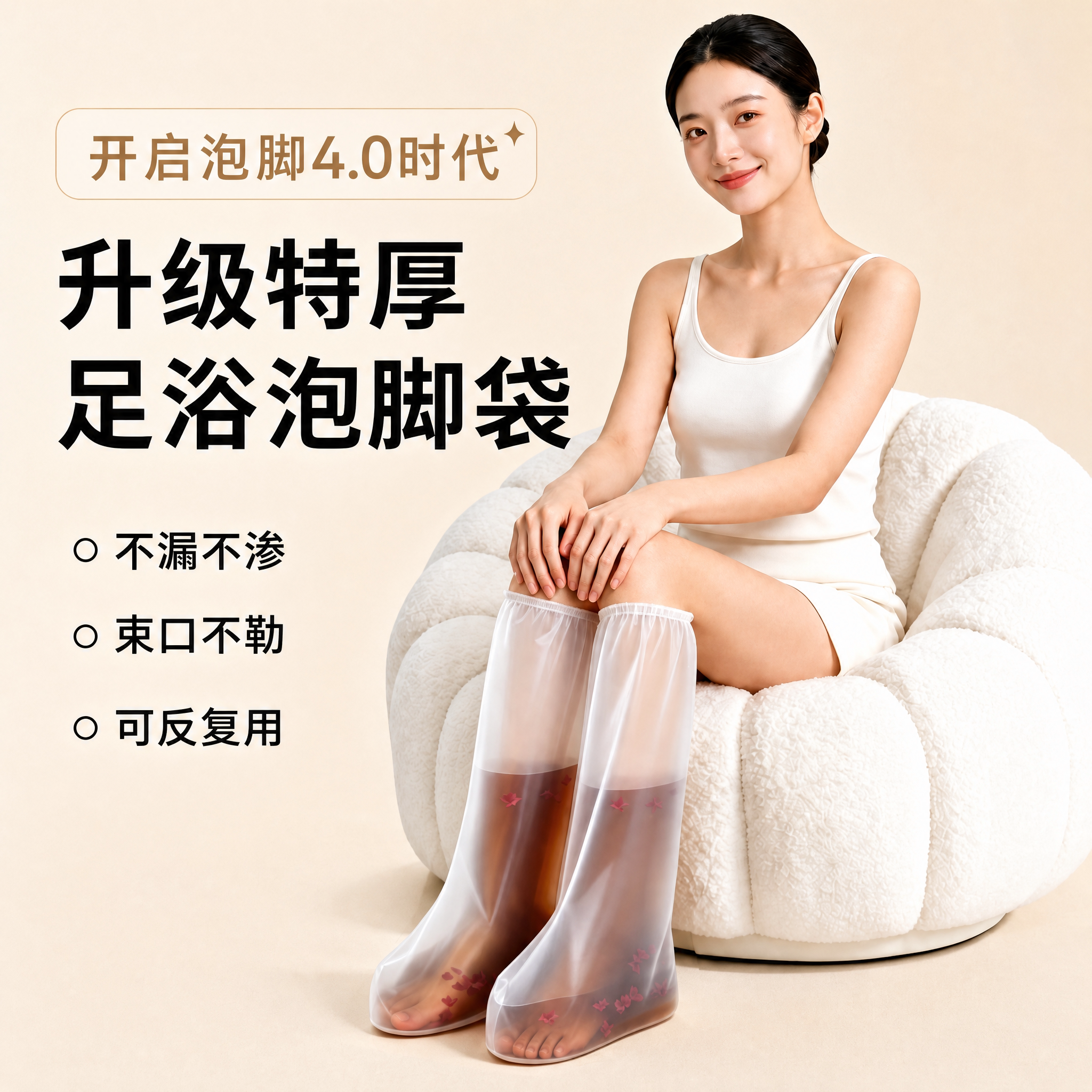 一次性加厚泡脚袋特厚长筒足浴袋药浴防交叉感染塑料脚套浸脚袋子