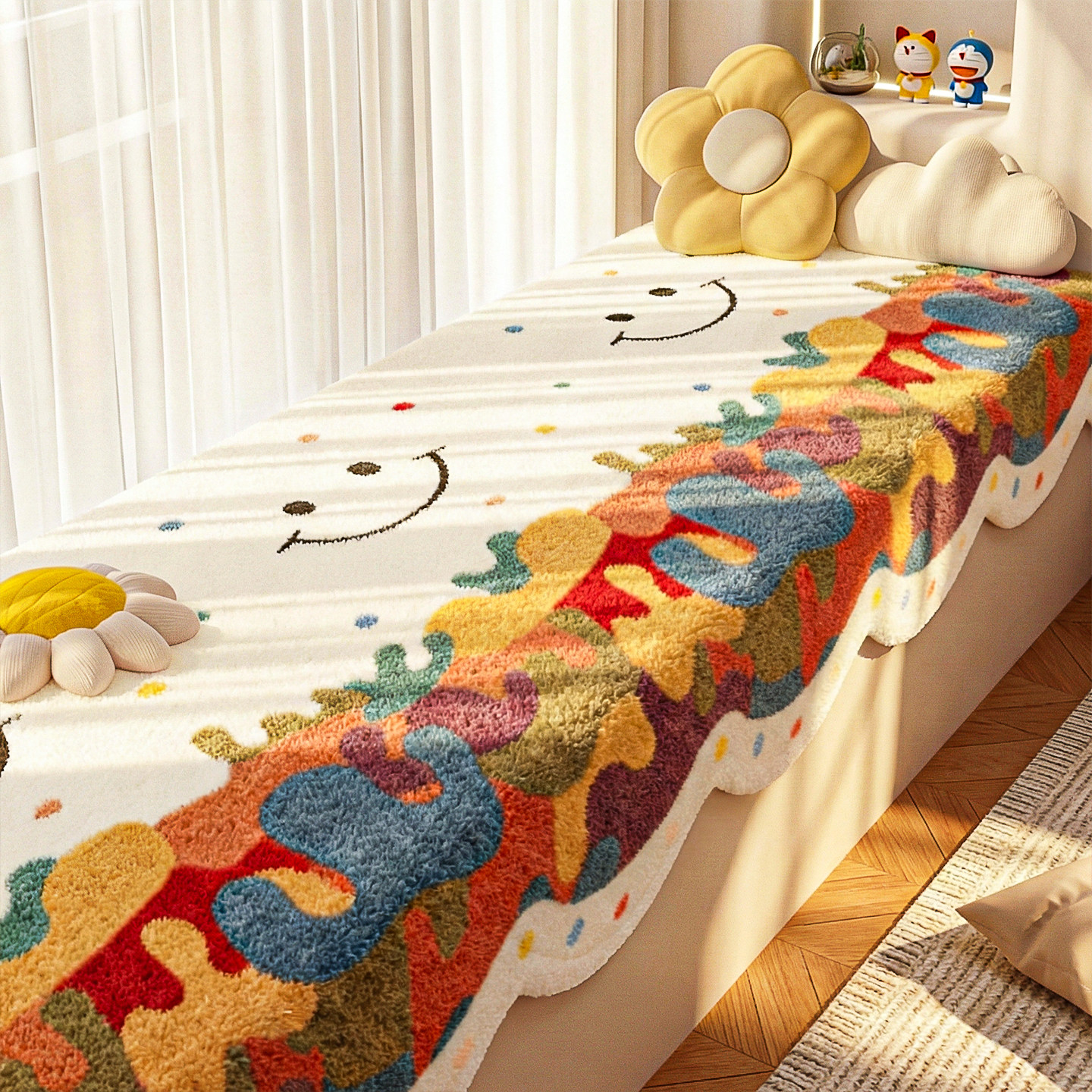 冬季毛绒加厚飘窗垫可机洗垂边窗台垫仿羊绒隔凉防滑主卧阳台坐垫,居家布艺,飘窗垫,淘宝优惠券,粉丝福利购,淘宝优惠卷