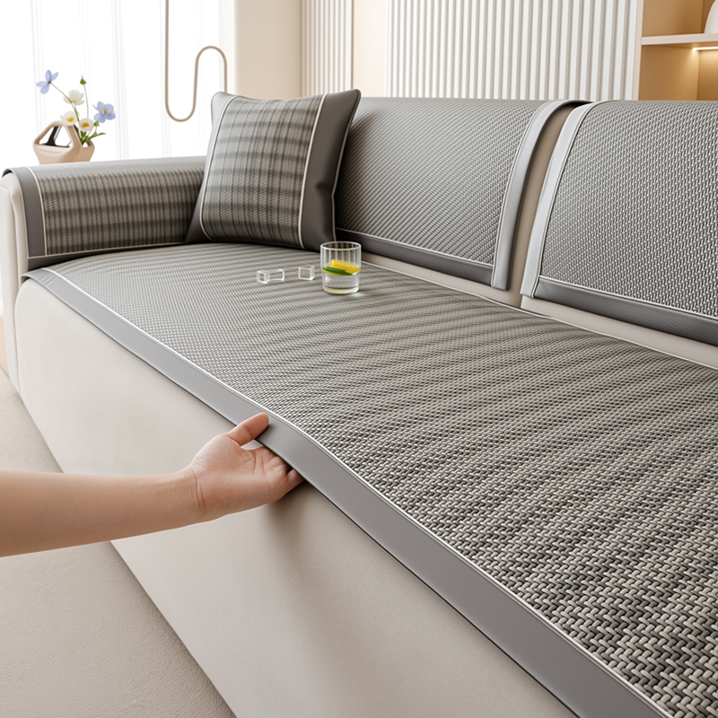 夏季凉感藤席沙发垫2025新款夏日客厅高级感防滑皮沙发凉席坐垫子