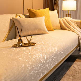 通用高级感防滑座垫皮盖布套罩巾 北欧沙发垫子轻奢风现代高端四季