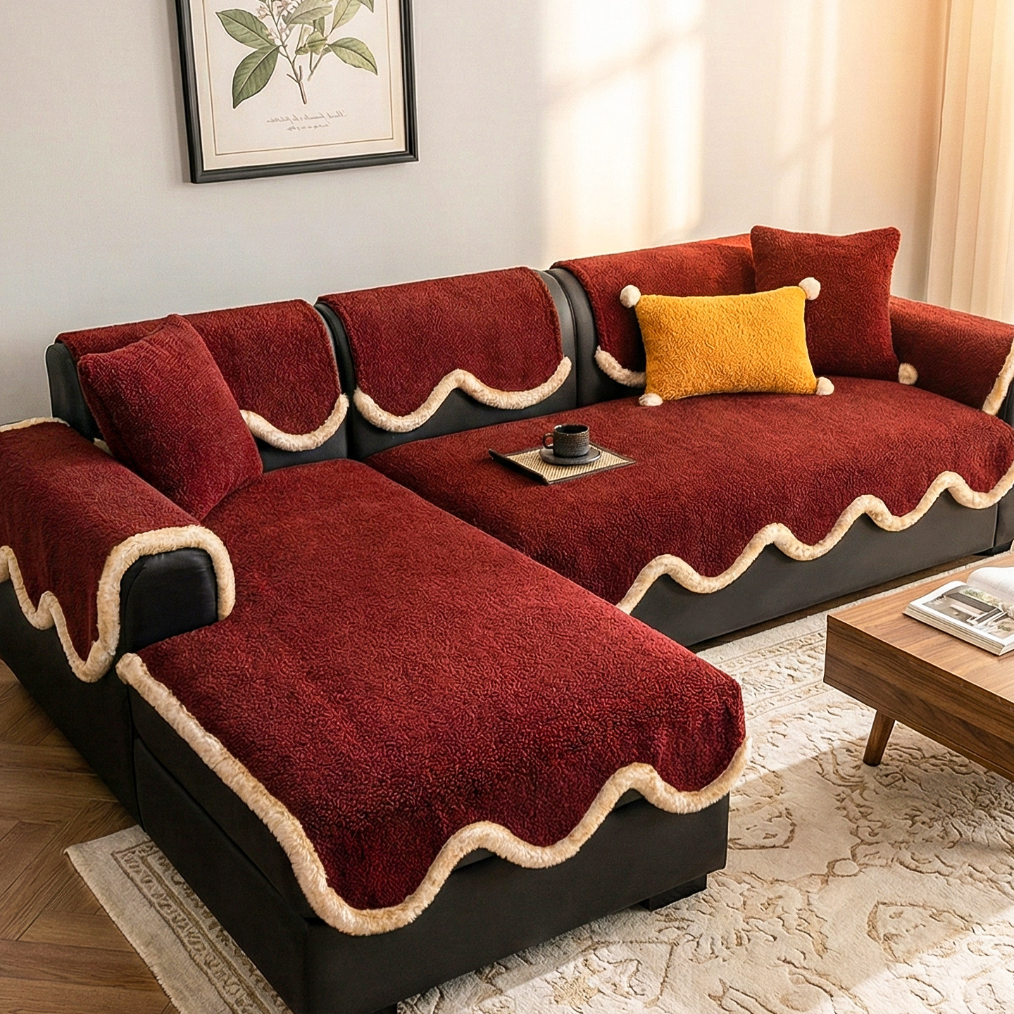 云朵绒沙发垫冬2025新款加厚座垫毯三座一贵妃沙发套罩防滑坐垫子,居家布艺,沙发垫,淘宝优惠券,粉丝福利购,淘宝优惠卷