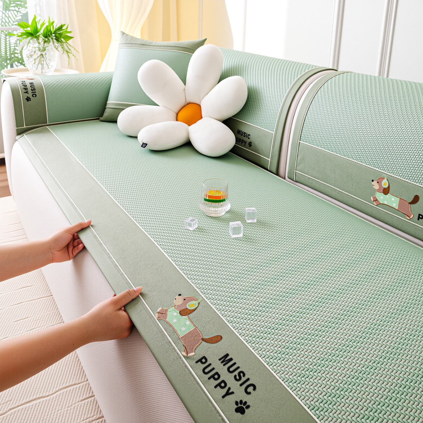 2025年新款沙发凉席坐垫夏用固定防滑夏季冷感冰丝藤席沙发垫盖布,居家布艺,沙发垫,淘宝优惠券,粉丝福利购,淘宝优惠卷