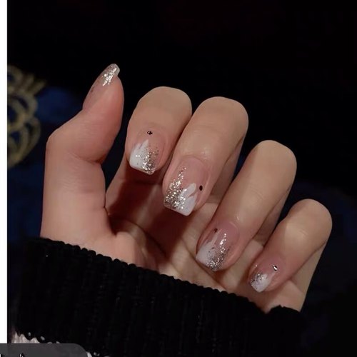 穿戴甲手工定制法式爆闪少女学生春夏新款美甲贴片成品光疗手指甲