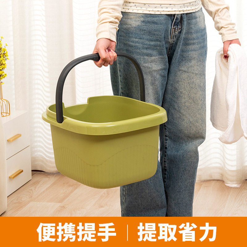 便携手提式加厚足浴盆塑料洗脚桶家用按摩泡脚盆省力养生桶洗脚盆