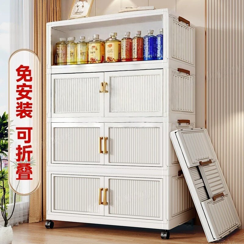 日本进口收纳柜多功能储物柜儿童衣服书柜玩具零食置物柜子大容量