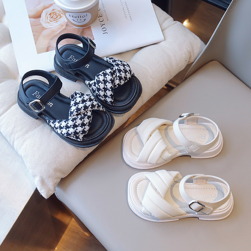 沙滩鞋中大童女孩夏款公主鞋