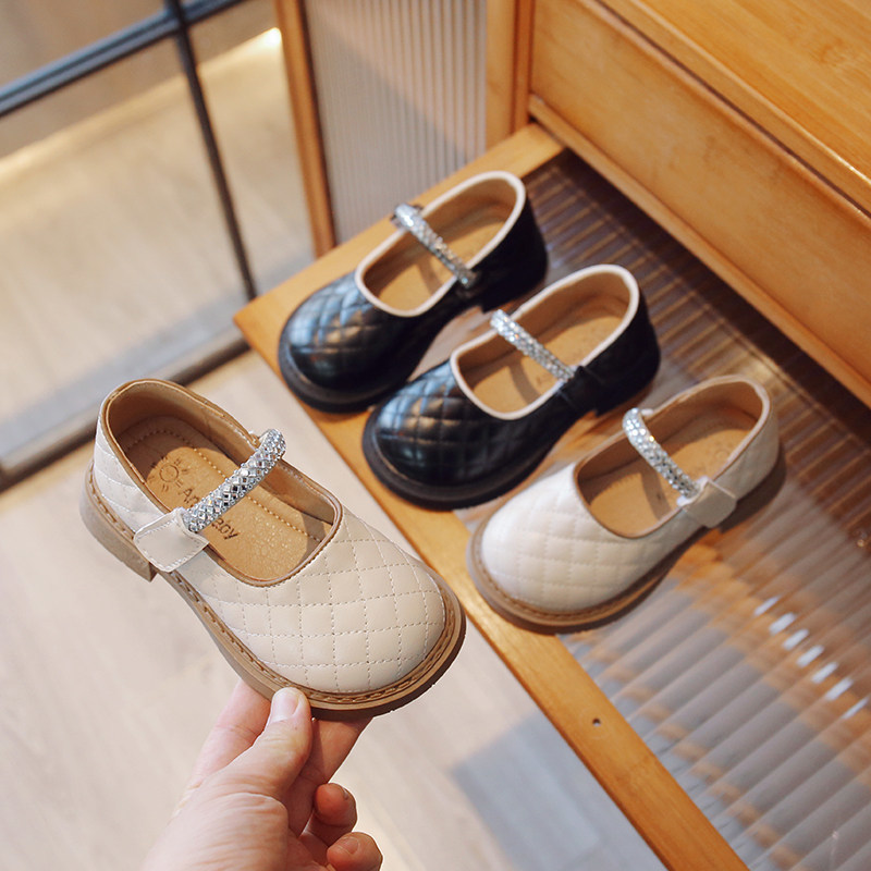 梵勒合成革女童车缝线公主春秋