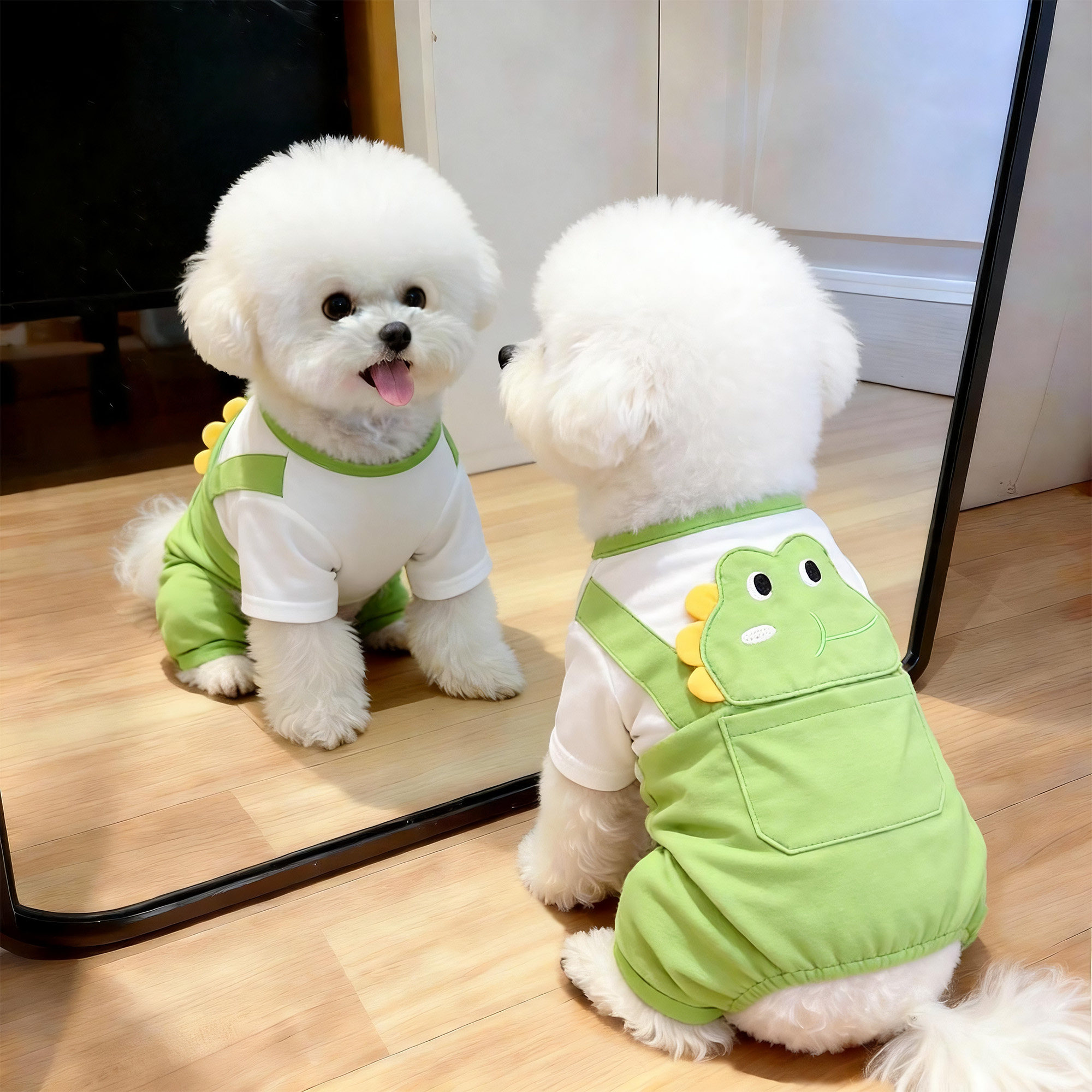 小狗狗衣服可爱软萌小恐龙四脚衣