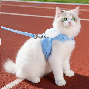 猫咪牵引绳可调节遛猫绳子可爱幼猫外出专用胸背带小型犬宠物用品