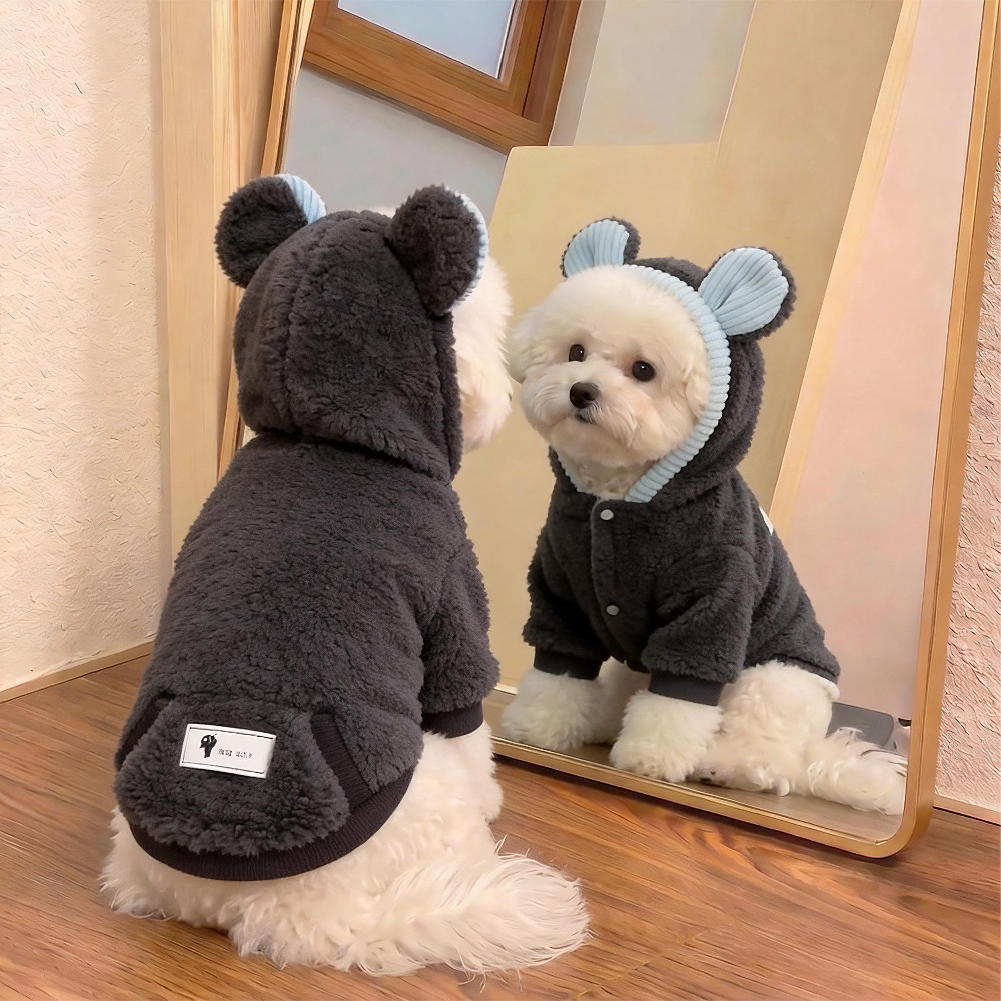 狗狗衣服幼犬冬季保暖加绒连帽