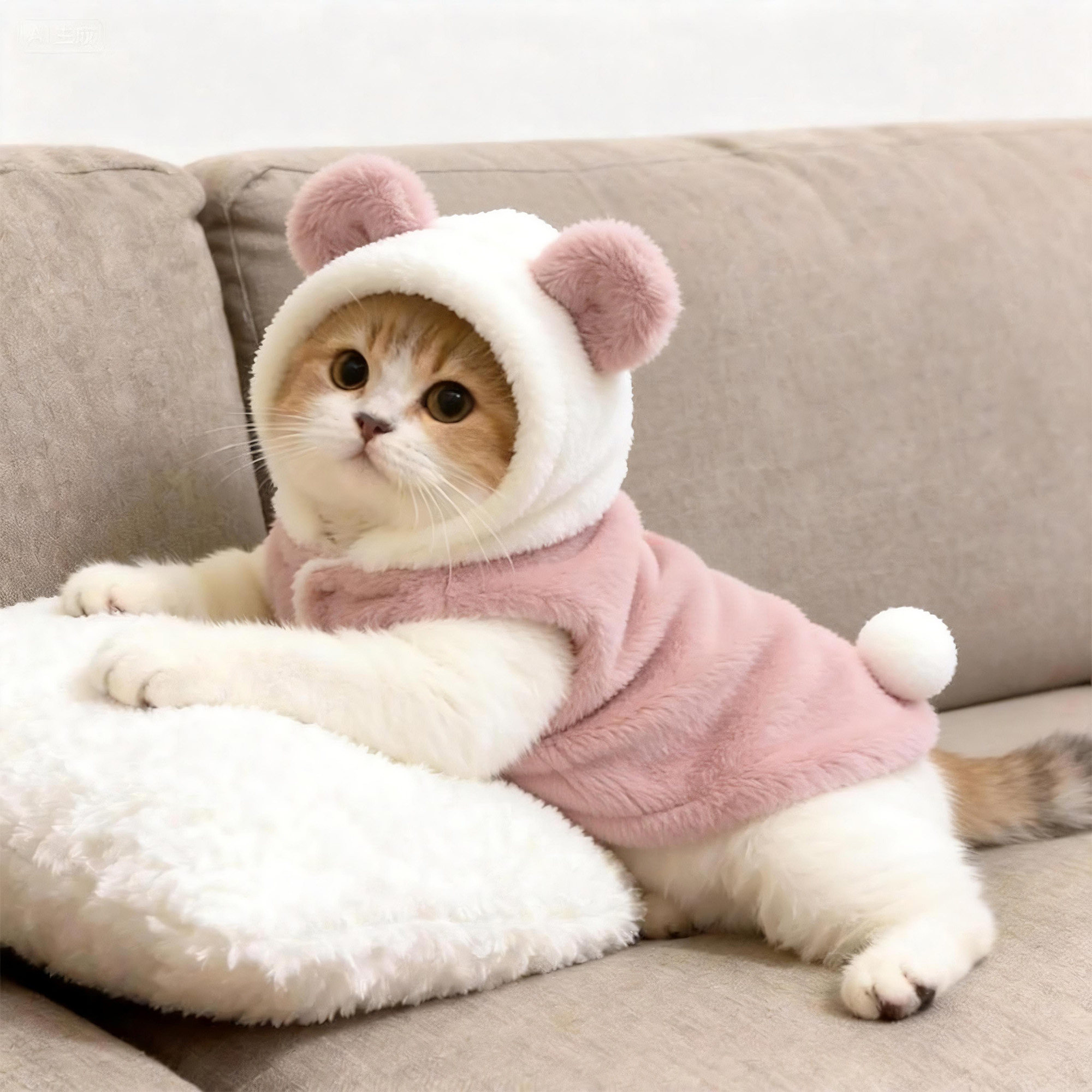 猫咪衣服冬季连帽保暖加绒棉衣
