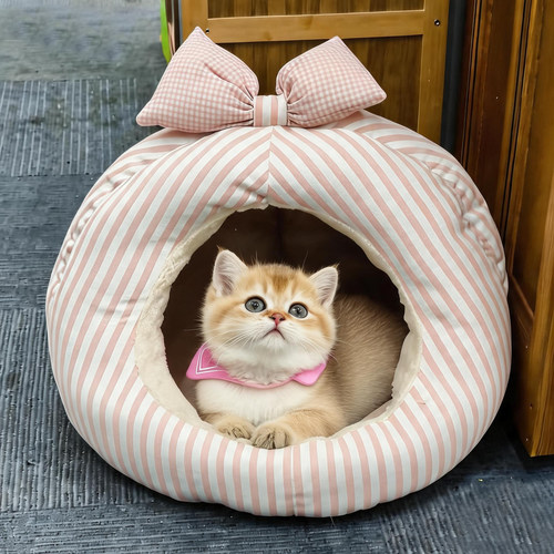 蝴蝶结猫窝冬天加厚保暖封闭式床
