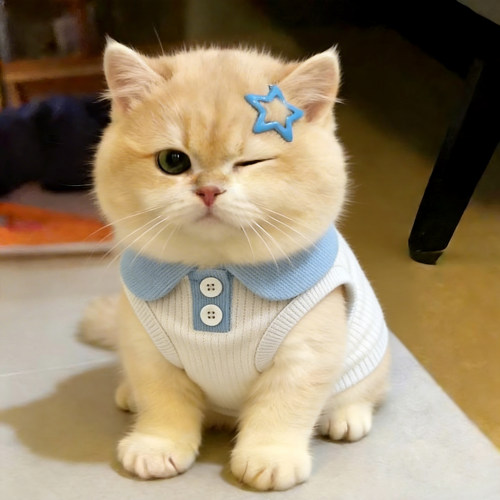小猫咪衣服可爱polo衬衫春夏季