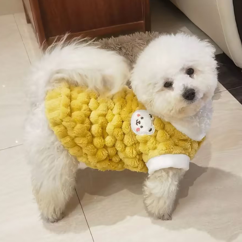 可牵引小狗狗衣服秋冬天保暖加绒比熊雪纳瑞贵宾幼犬宠物猫咪棉衣