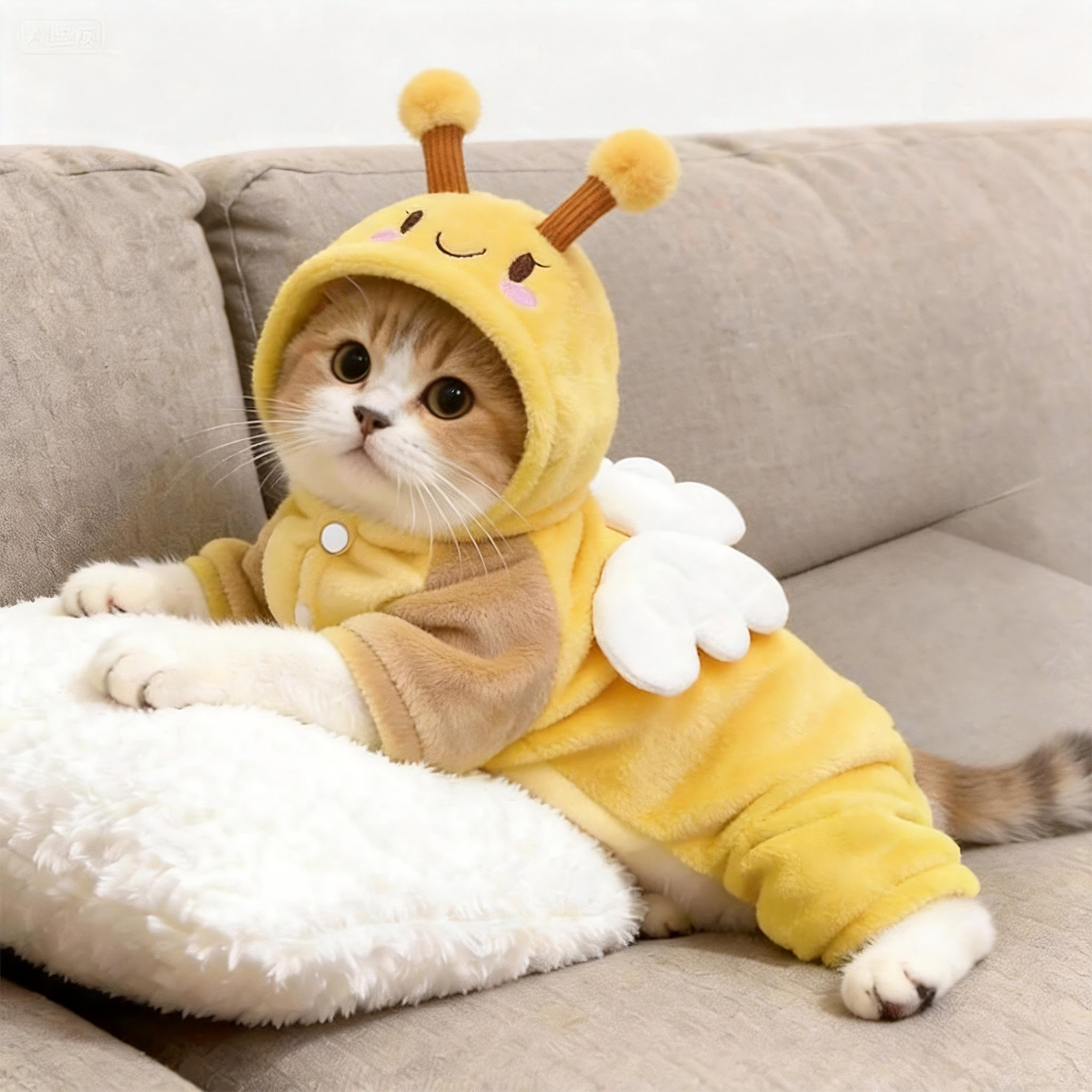 猫咪衣服秋冬季加厚可爱蜜蜂卫衣