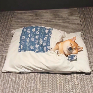 狗窝猫咪睡袋冬季保暖可拆洗小狗被窝可爱封闭式猫窝冬天日式被子