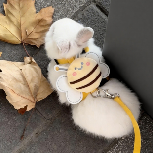 兔子牵引绳防挣脱蜜蜂工字绳遛兔子专用可爱防咬小侏儒兔宠物用品