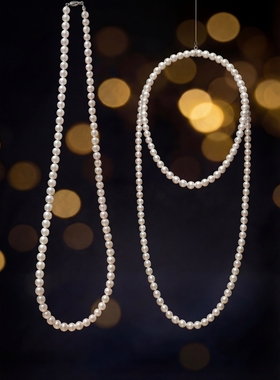 「经典系列」铂金灰澳白长款珍珠项链女叠戴百搭轻奢高级感毛衣链