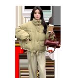 冬季新款现货50绒抹茶色面包羽绒服大版型1532492P230K348，女装羽绒服，浙宝153