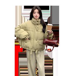 冬季新款现货 50绒抹茶色面包羽绒服大版型153 2492P230K348图片